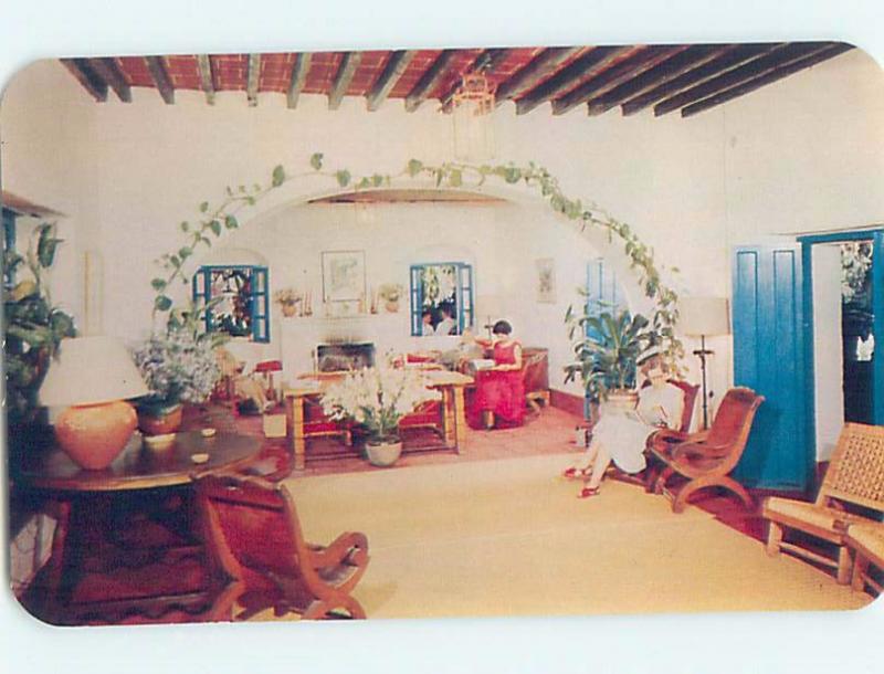 Unused Pre-1980 RANCHO TELVA HOTEL LOBBY Taxco - Guerrero Mexico F6228@