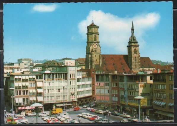 Post Card Stuttgart Germany  Marktplatz & Stiftskirche