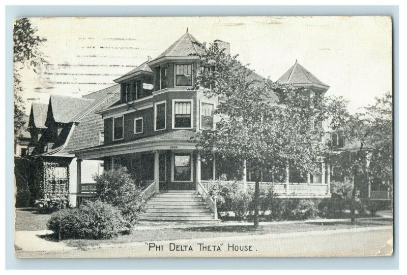 c. 1910 Northwestern University Phi Delta Theta House Evanston, IL. Postcard P15