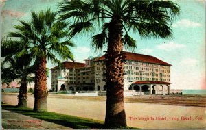 Vtg Postcard 1910 - The Virginia Hotel - Long Beach, CA - M. Rieder Pub