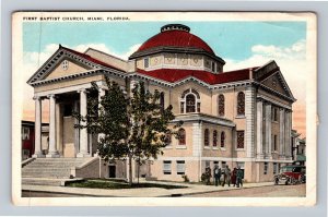Miami FL-Florida, First Baptist Church, Vintage Postcard 