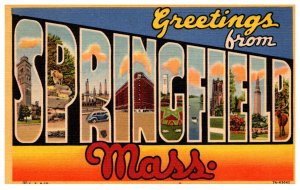 Greetings Massachusetts SpringfielLd  LARGE LETTER