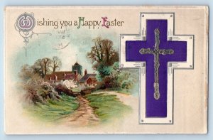 Richmond VA Postcard Easter Holy Cross Houses Winsch Back Silk Embossed 1913