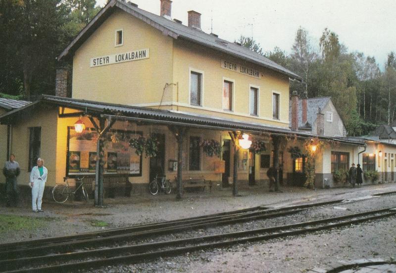 Steyr Lokalbahnhof Austria Train Station Postcard