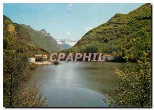 Postcard Modern Surroundings Ax les Thermes Ariege Chateau and Lake Orgeix de...