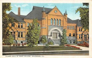 GALESBURG, IL Illinois    KNOX COLLEGE ALUMNI HALL    c1920's Postcard