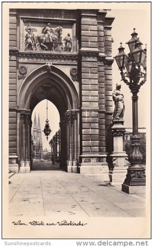 Austria Vienna Blick Zur Votivkirche Real Photo