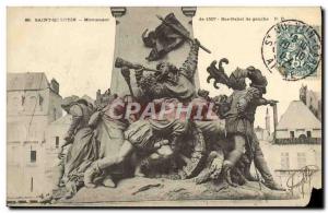 Postcard Old Saint Quentin in 1557 Monument Bas Relief left Militaria