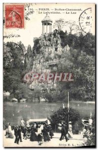 Old Postcard Paris Buttes Chaumont Labyrinth Lake