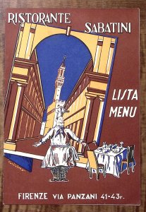 1952 RISTORANTE SABATINI RESTAURANT MENU VIA PANZANI FLORENCE FIRENZE ITALYZ5639