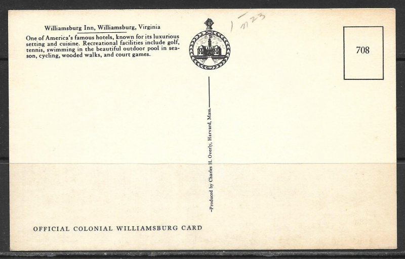 Virginia, Williamsburg - Williamsburg Inn - [VA-221]