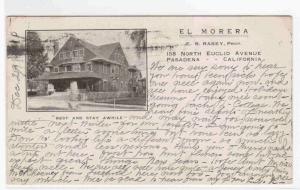 El Morera Hotel Pasadena CA 1905 postcard