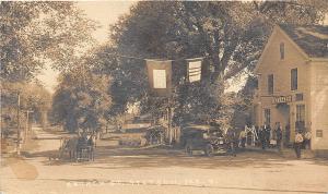 Stetson ME Church Street M. Tasker Store Horse & Wagon Old Car RPPC Postcard