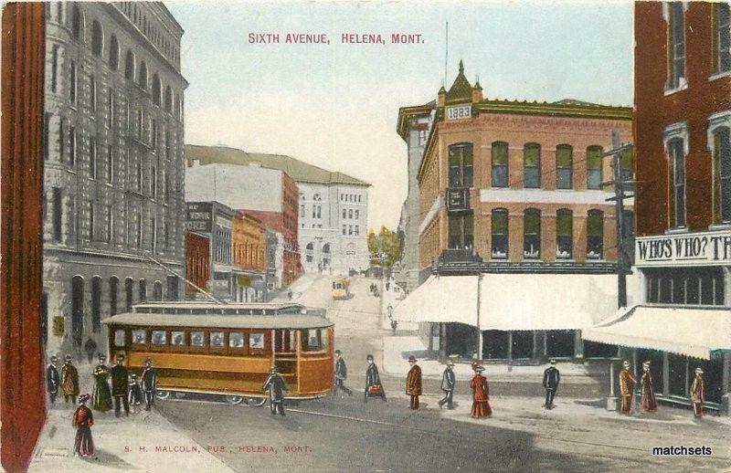 C-1910 Smith Avenue Trolleys Helena Montana Malcoln postcard 4866