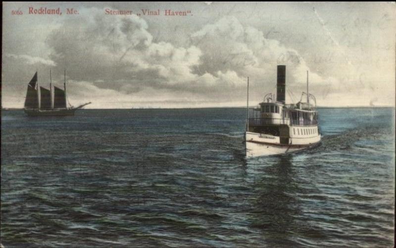 Rockland ME Steamer Vinal Haven c1910 Postcard