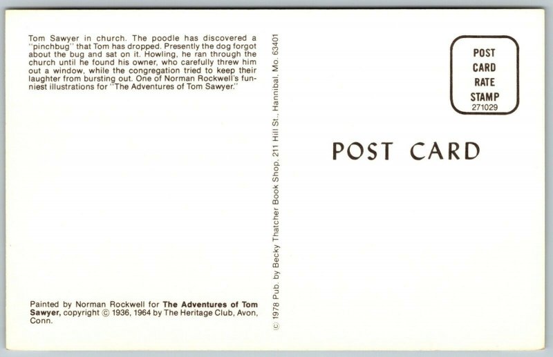 Tom Sawyer in Church, Painting by Norman Rockwell - Postcard 