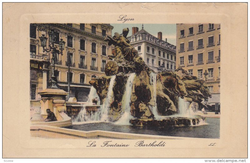 LYON, Rhone, France, La Fontaine Bartholdi, PU-1910