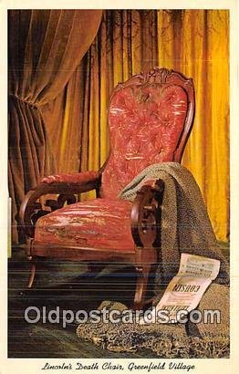 Lincoln's Death Chair Dearborn, Michigan Unused 