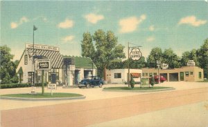 Postcard Kansas Pittsburg Huff's Deluxe Cabins 1940s automobiles 2-5878