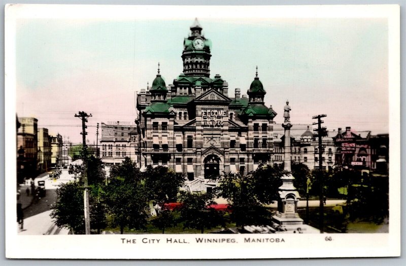 Vtg Winnipeg Manitoba Canada City Hall Building View Postcard