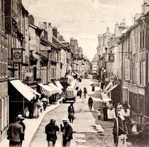 Langres France Downtown 1910s WW1 Era Postcard Europe Horse Carriage PCBG12A