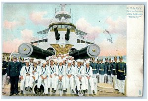 US Navy Guns And Gunners Of The Battleship Kentucky Toledo OH RPO Tucks Postcard