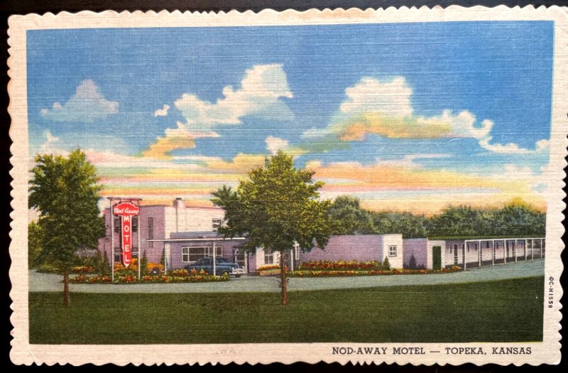 Vintage Postcard 1950 Nod-A-Way Motel, Topeka, Kansas