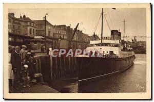 Old Postcard Boat Ship Versailles arriving at the ferry terminal Dieppe
