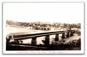 RPPC Longest Covered Bridge in World Hartland New Brunswick Canada Postcard W3