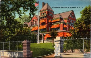 USA Governor's Mansion Albany New York Linen Postcard 09.98