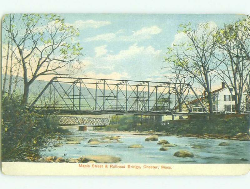 Unused Divided-Back BRIDGE SCENE Chester Massachusetts MA HJ0358