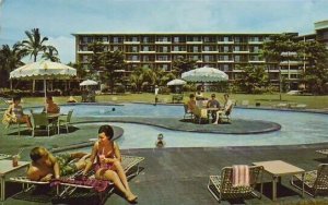 Kaanapali Beach Hotel Lahaina Maui HI Postcard happy 60's couple at Whal...