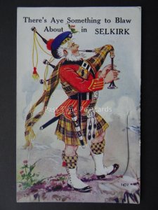 Scotland SELKIRK Novelty Postcard SOMETHING TO BLAW ABOUT c1920's by Valentine