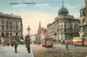 Hungary Budapest Erzsebet square tramway 1928