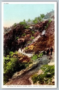 Vintage Arizona Postcard -  Grand Canyon   Bright Angel Trail  Fred Harvey