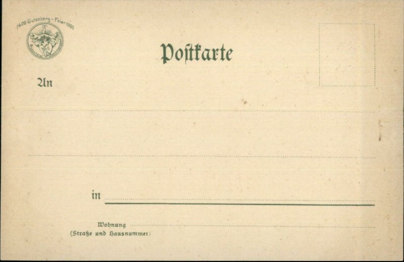 Johann Gensfleisch Gutenberg Bible c1900 Postcard