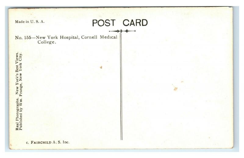 Postcard New York Hospital - Cornell Medical College, NY RPPC J7