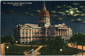 Georgia State Capitol at Night in Atlanta Georgia Postcard