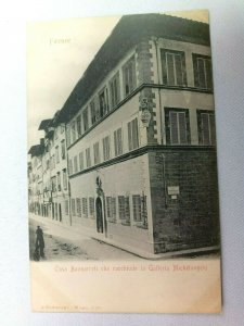 Vintage Postcard Casa Buenarreli che Racchiude la Galleria Michelangelo Firenze 