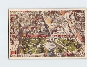 Postcard Aerial View, Looking Up Fifth Avenue from Washington, New York City, NY