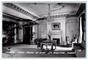 c1940's Lounge Hotel Ponce De Leon Interior St. Augustine FL RPPC Photo Postcard