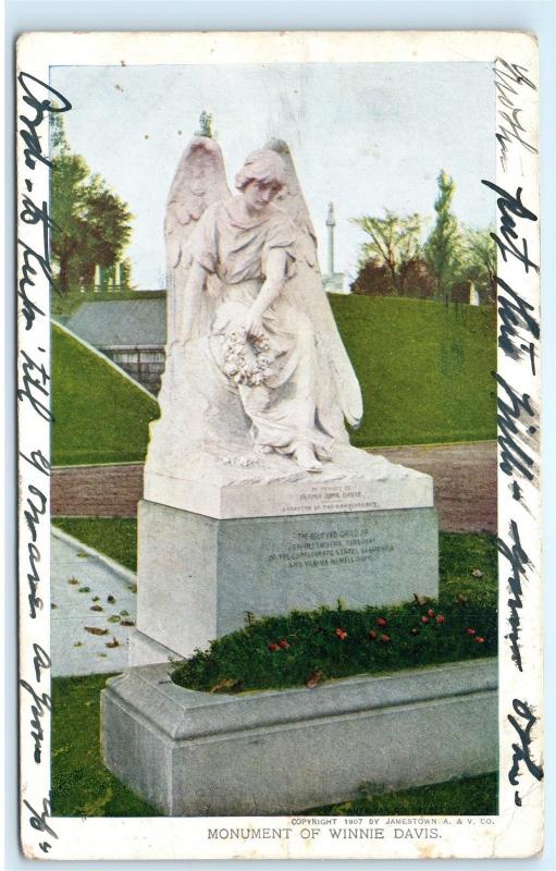 Confederate Monument Winne Davis Richmond VA Jamestown Expo 1907 Postcard B18