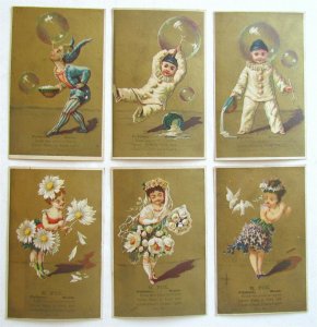 PALMER MA M.FOX SET OF 6 ANTIQUE VICTORIAN TRADE CARDS