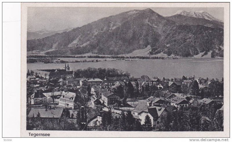Aerial View of Tegernsee, Lake and Mountain Range, Bavaria, Germany, 10-20s