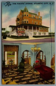 Postcard Atlantict City NJ c1954 The Rio Hotel on 3106 Pacific Avenue Defunct