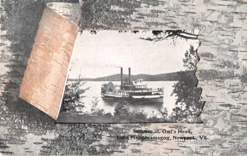 Newport Vermont Lake Memphramagog Owls Head Steamer Antique Postcard J53368