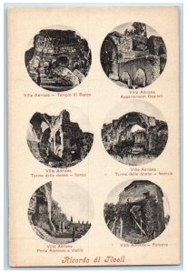 c1910 Souvenir of Tivoli Italy Multiview of Villa Antique Unposted Postcard