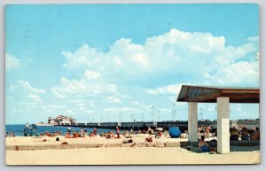 St Petersburg Florida~Spa Beach Shelter & Municipal Pier~1958~Vintage Postcard