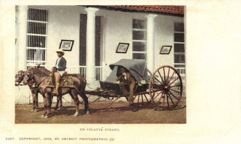 cuba, HAVANA, Un Volanté Cubano, Horse Cart (1902) Private Mailing Card Postcard