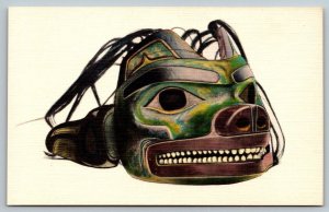 Native American   Ceremonial Mask  Tsimshian Indians British Columbia   Postcard